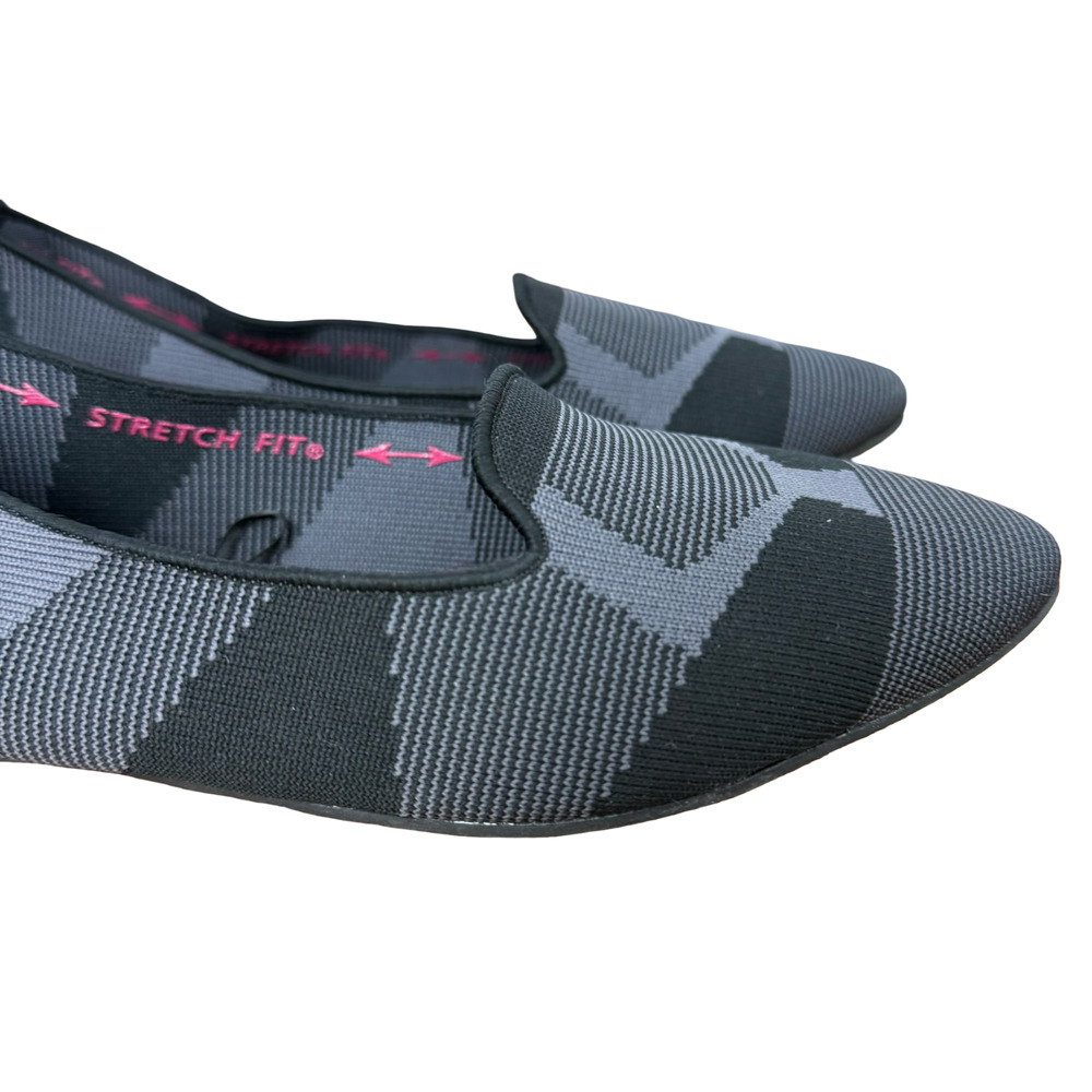 Skechers Cleo Sherlock Geo-Knit Fabric Slip On Flats Shoes Gray Black sz 7.5 - Picture 13 of 16